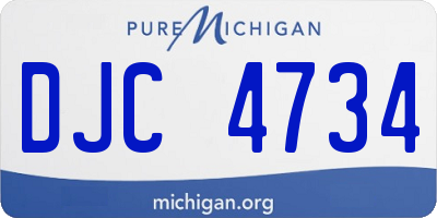 MI license plate DJC4734