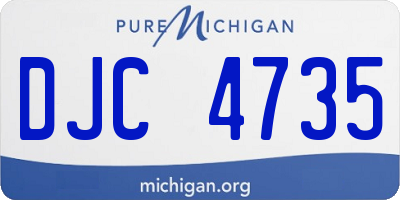 MI license plate DJC4735