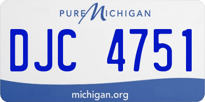 MI license plate DJC4751