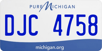MI license plate DJC4758