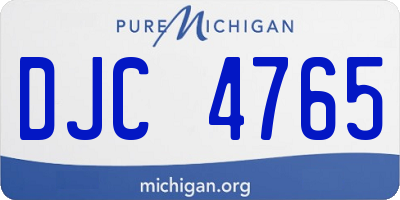 MI license plate DJC4765