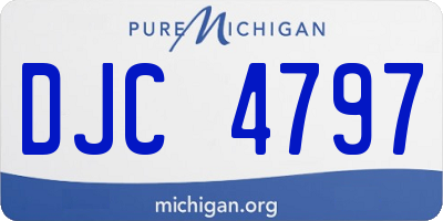 MI license plate DJC4797