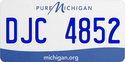 MI license plate DJC4852