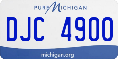 MI license plate DJC4900