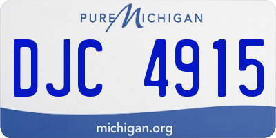 MI license plate DJC4915