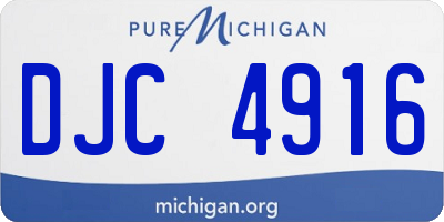 MI license plate DJC4916
