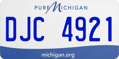 MI license plate DJC4921