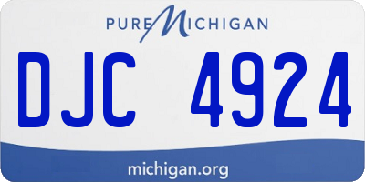 MI license plate DJC4924
