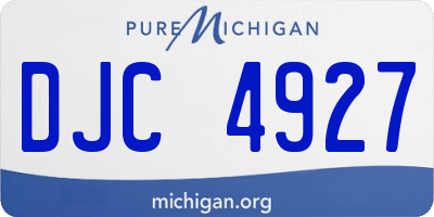 MI license plate DJC4927