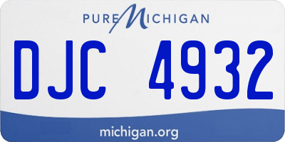 MI license plate DJC4932