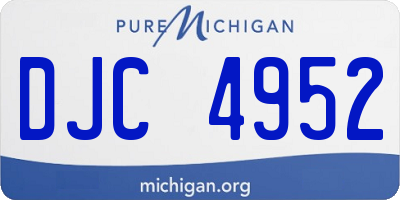 MI license plate DJC4952