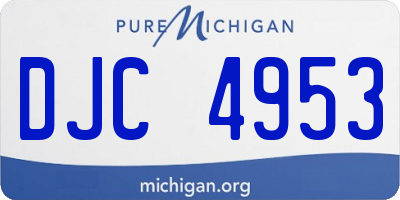 MI license plate DJC4953