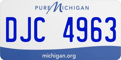 MI license plate DJC4963