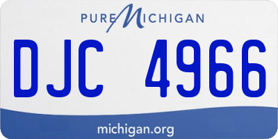 MI license plate DJC4966