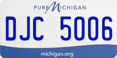 MI license plate DJC5006