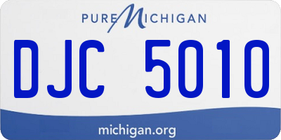 MI license plate DJC5010