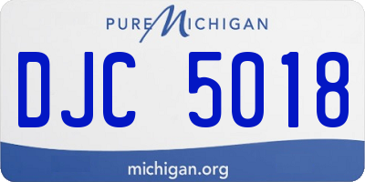MI license plate DJC5018