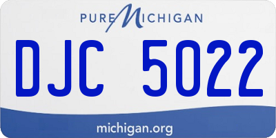 MI license plate DJC5022