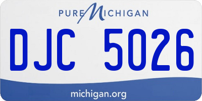 MI license plate DJC5026