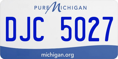 MI license plate DJC5027