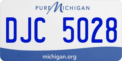 MI license plate DJC5028
