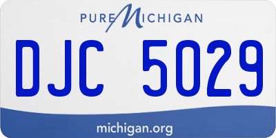 MI license plate DJC5029