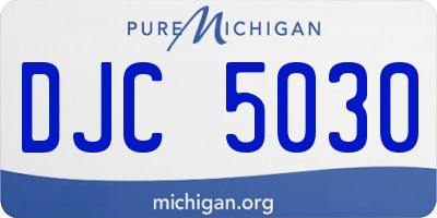 MI license plate DJC5030