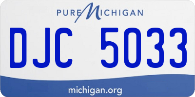 MI license plate DJC5033