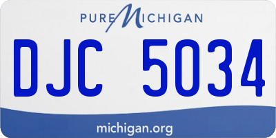 MI license plate DJC5034