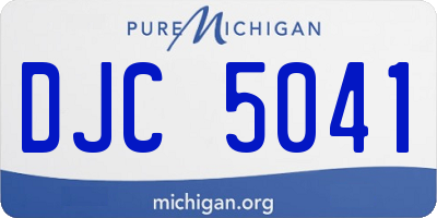 MI license plate DJC5041