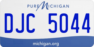 MI license plate DJC5044