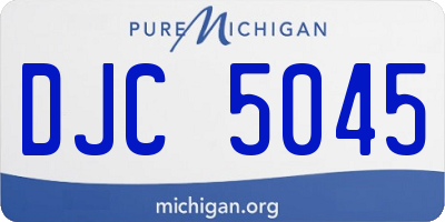MI license plate DJC5045