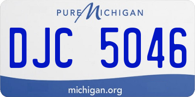 MI license plate DJC5046