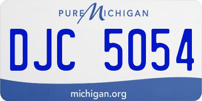 MI license plate DJC5054