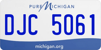 MI license plate DJC5061