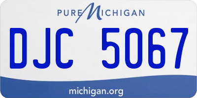 MI license plate DJC5067
