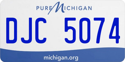 MI license plate DJC5074