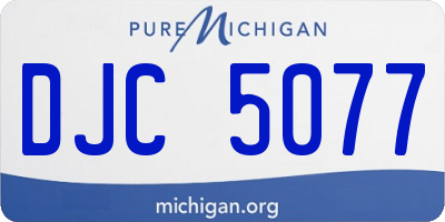 MI license plate DJC5077
