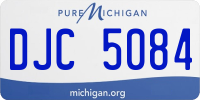 MI license plate DJC5084