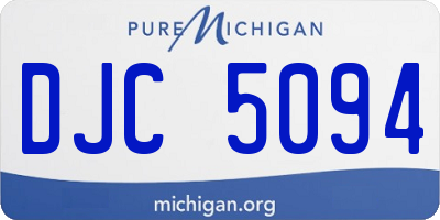 MI license plate DJC5094