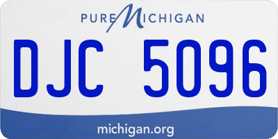 MI license plate DJC5096