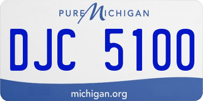 MI license plate DJC5100