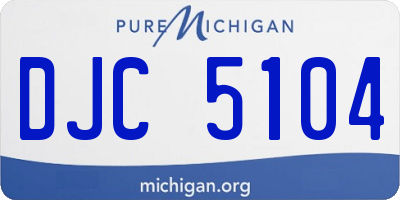 MI license plate DJC5104