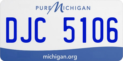 MI license plate DJC5106