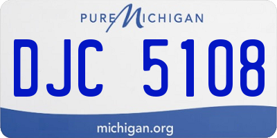 MI license plate DJC5108