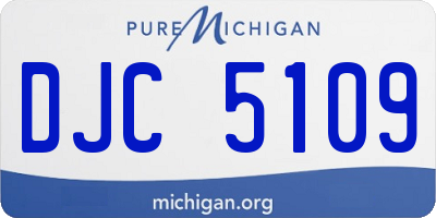 MI license plate DJC5109
