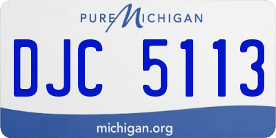 MI license plate DJC5113