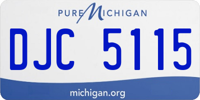 MI license plate DJC5115