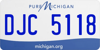 MI license plate DJC5118
