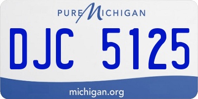 MI license plate DJC5125